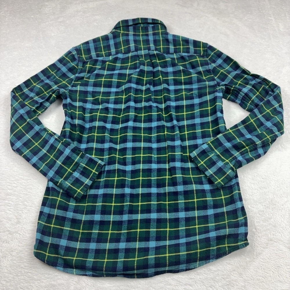 Vineyard Vines Button Up Shirt Youth XL Green Plaid Flannel Long Sleeve Collared - Picture 3 of 11